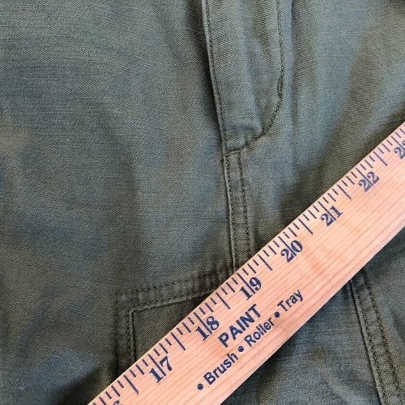 Nlst Army Drop Crotch Pants Green Womens Size 26 High Rise Crop Cargo Pockets - Picture 3 of 9